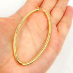 Load image into Gallery viewer, 14K Solid Gold Hollow Oval Hoop