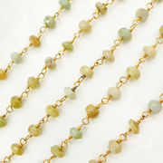 Coated Cats Eye Gold Plated Wire Chain