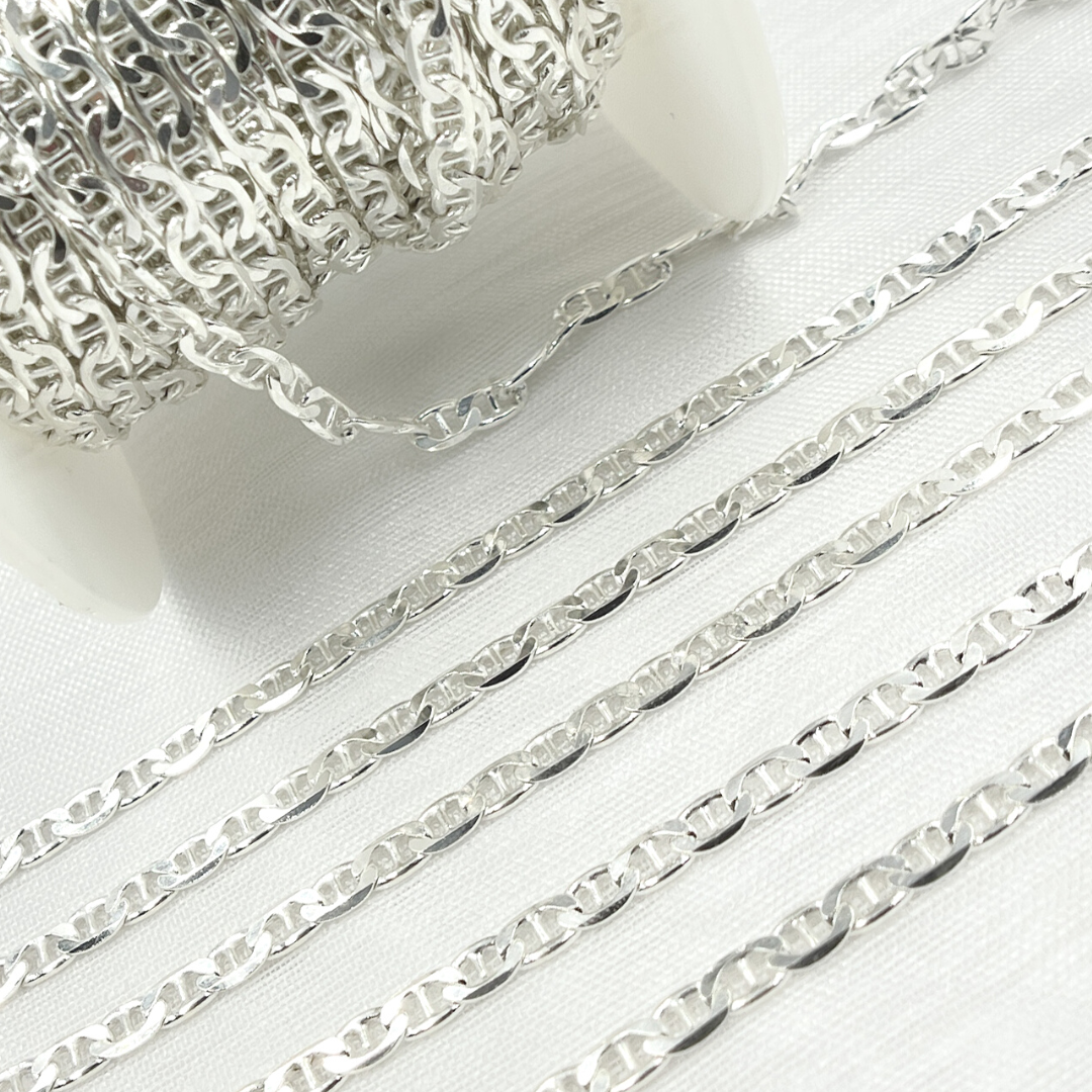 Sterling Silver Flat Marina Link Chain