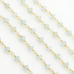 Load image into Gallery viewer, Aquamarine Gold Plated Wire Chain. AQU24
