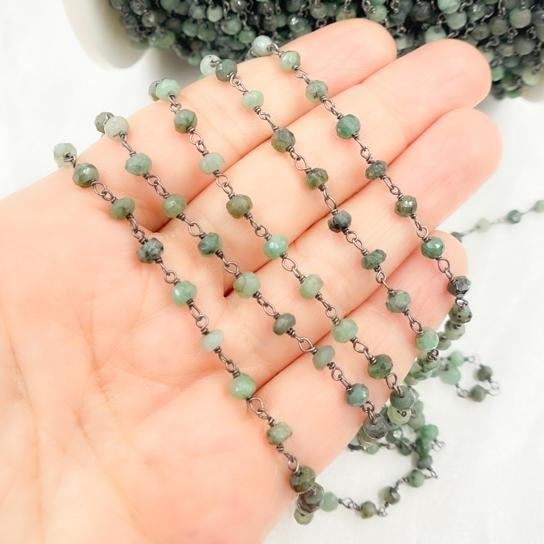 Emerald Oxidized Wire Chain