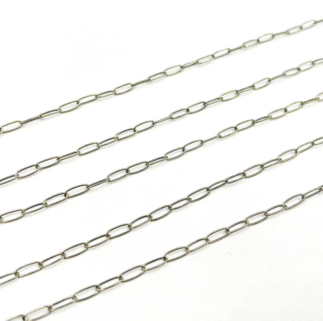 Oxidized 925 Sterling Silver Paperclip Chain. 1606OX