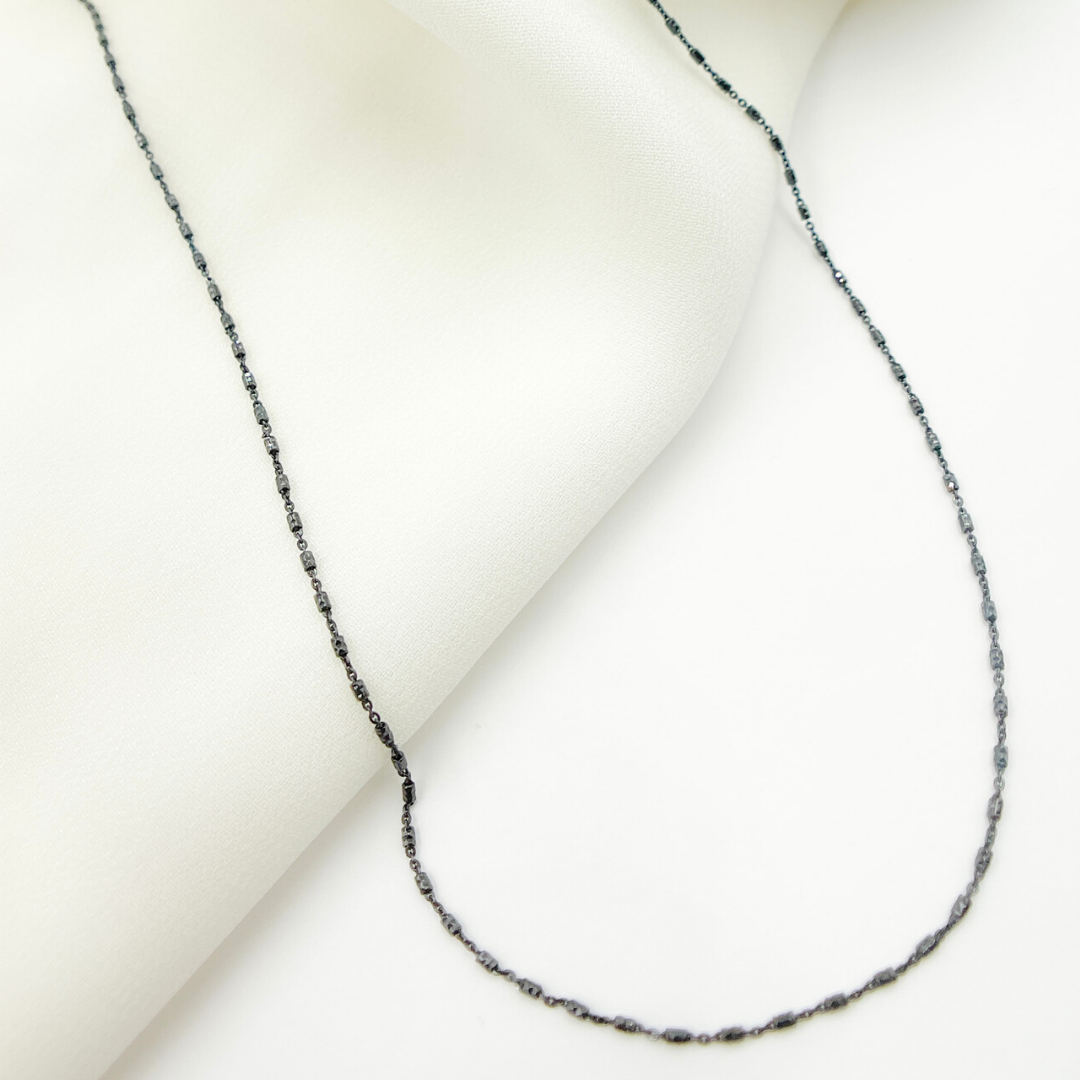 925 Sterling Silver Black Rhodium Satellite Necklace. 27Necklace