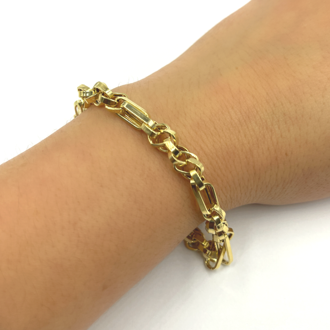 14k Solid Gold Box Bracelet