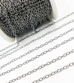 Load image into Gallery viewer, Black Rhodium 925 Sterling Silver Cable 4x3 mm Link Chain. BR7
