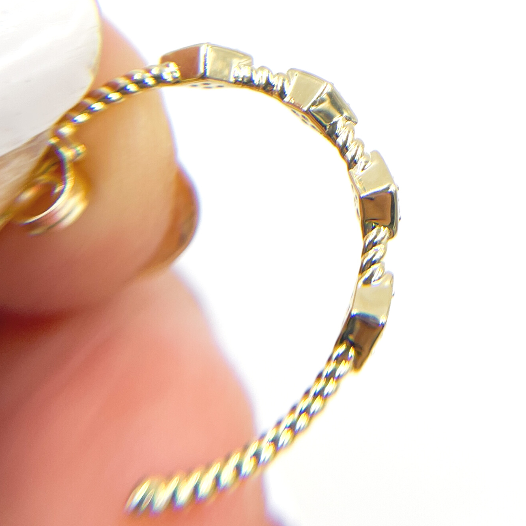 14K Solid Gold and Diamonds Hoop Earrings