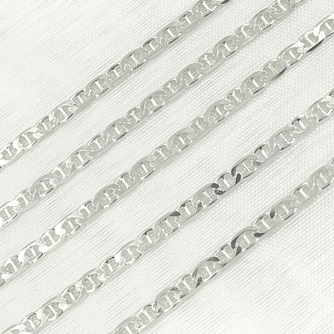 925 Sterling Silver Flat Marina Link Chain. Y66SS