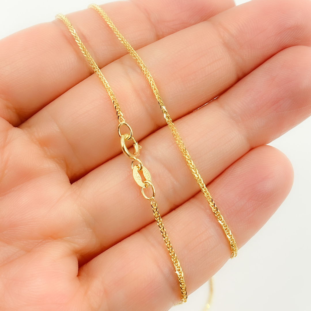 020SP3T4. 14K Solid Gold Wheat Chain