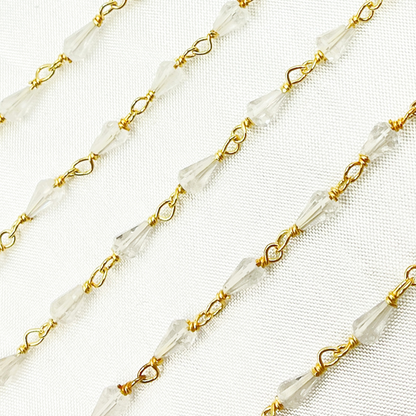 Crystal Gold Plated Wire Chain