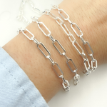 Load image into Gallery viewer, 925 Sterling Silver Flat Paperclip Link Chain. V149SS
