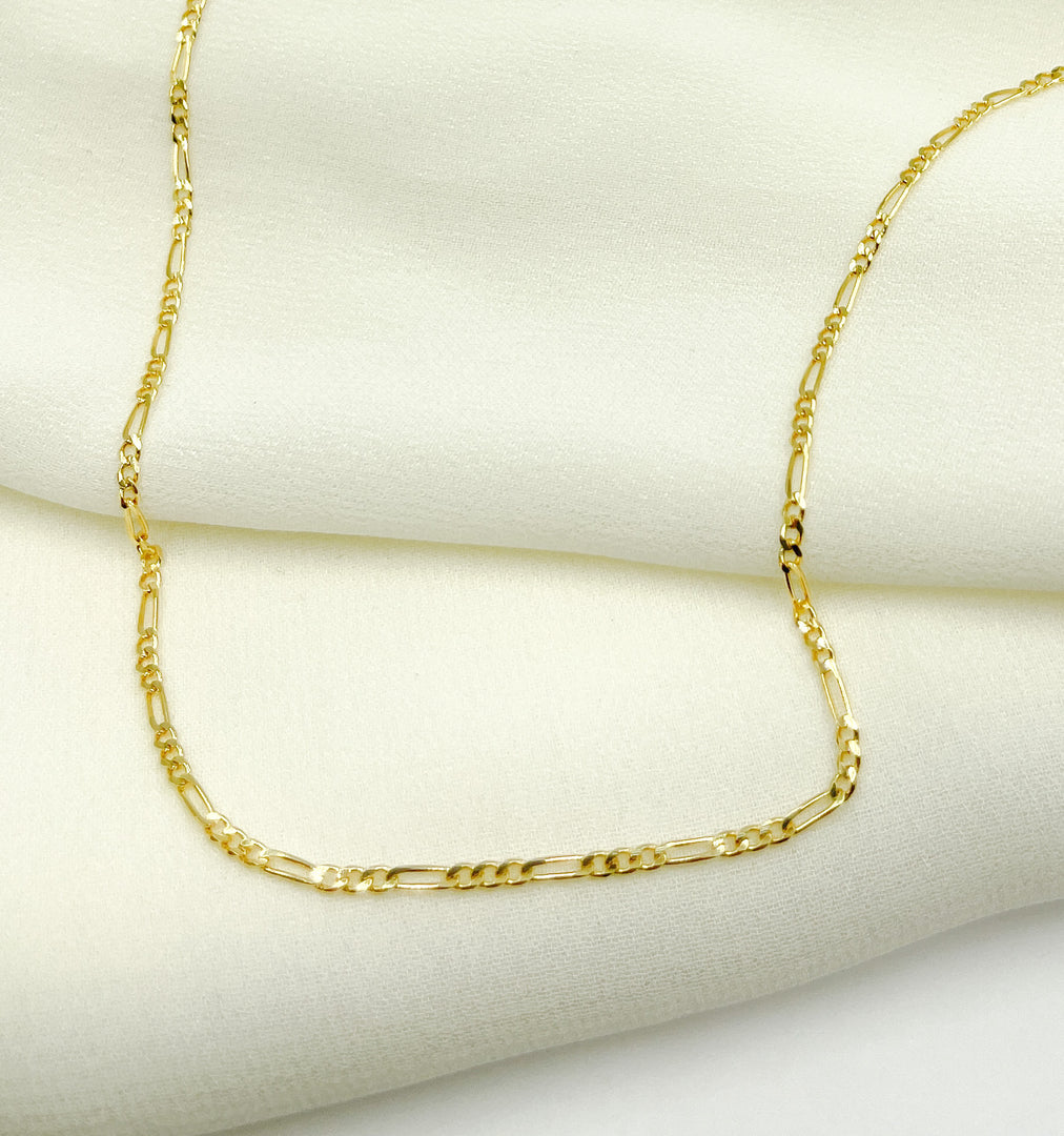 050GA3BGT2A9L001. 14K Solid Gold Figaro Chain