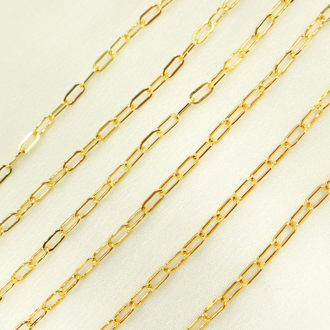 14K Gold Filled Paperclip Flat Link Chain