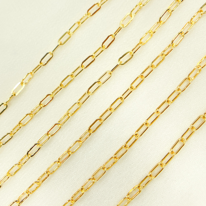 14K Gold Filled Paperclip Flat Link Chain