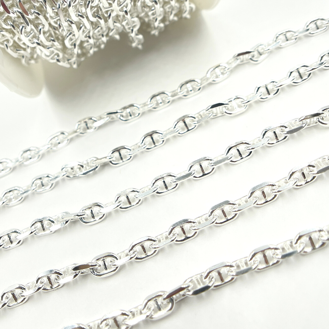 925 Sterling Silver Diamond Cut Marina Chain. Y10SS