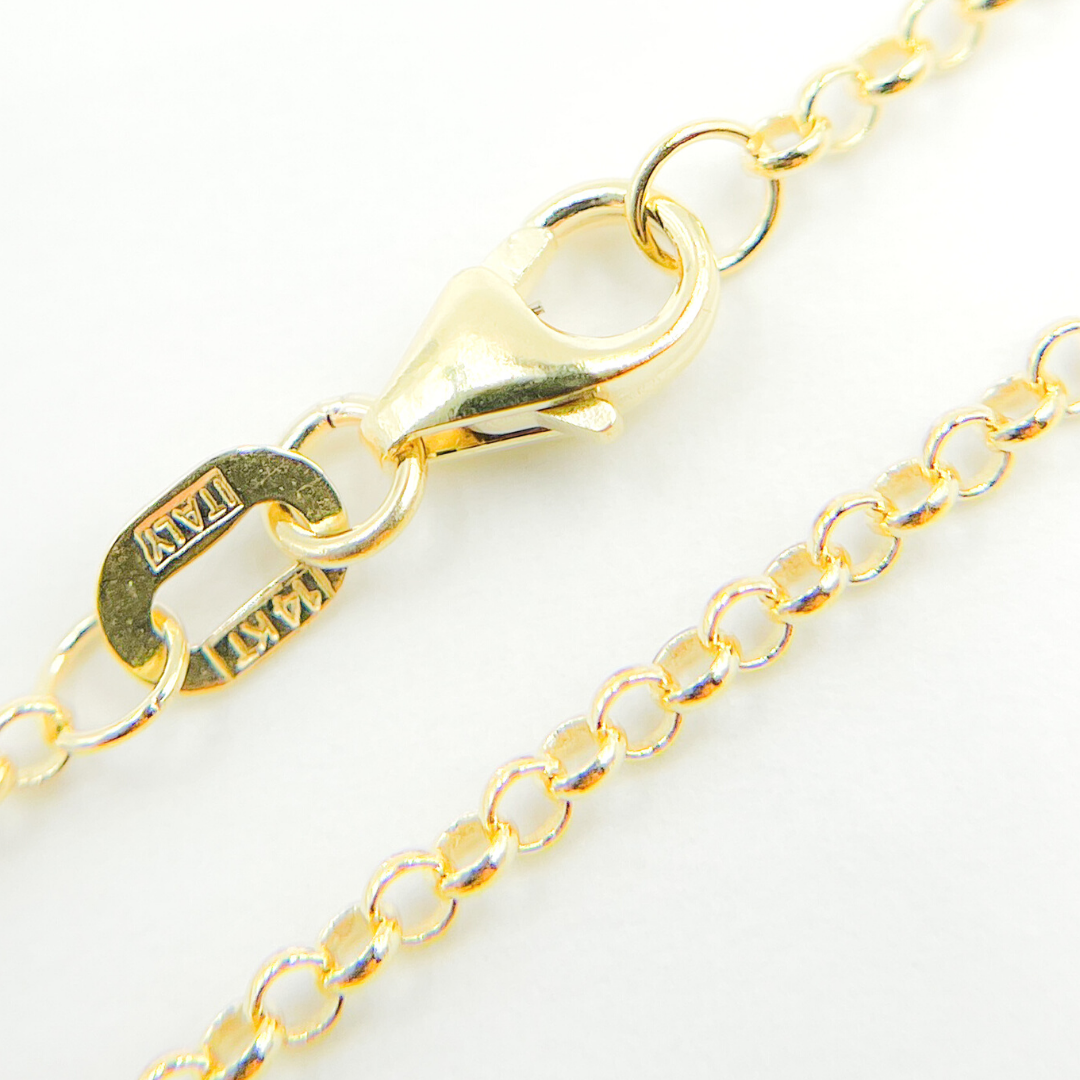 025BLC. 14K Solid Gold Rolo Chain