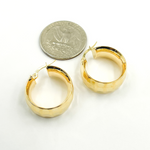 Load image into Gallery viewer, GER88. 14K Solid Gold Hammered Hoop Earrings
