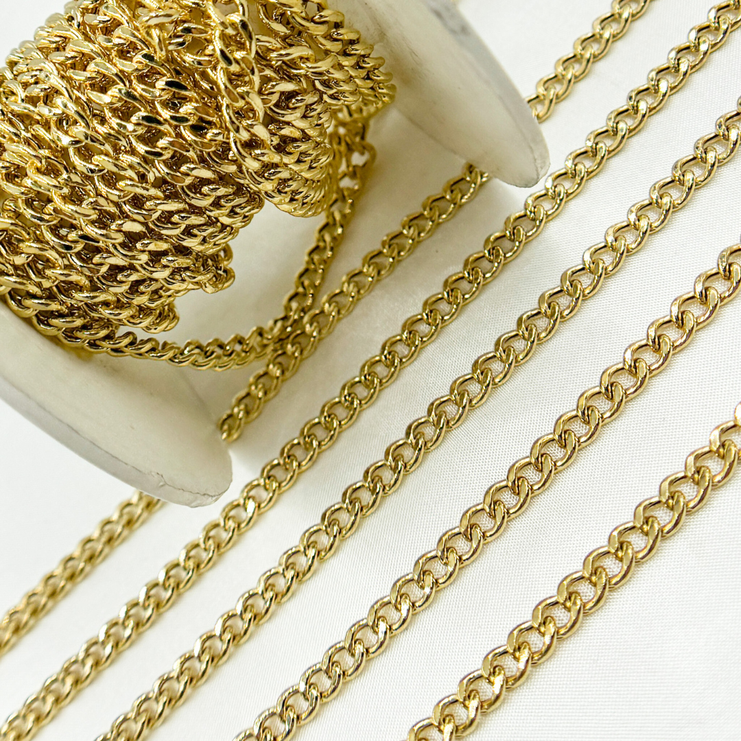 Gold Plated 925 Sterling Silver Gold Plated Curb Chain. V44GP