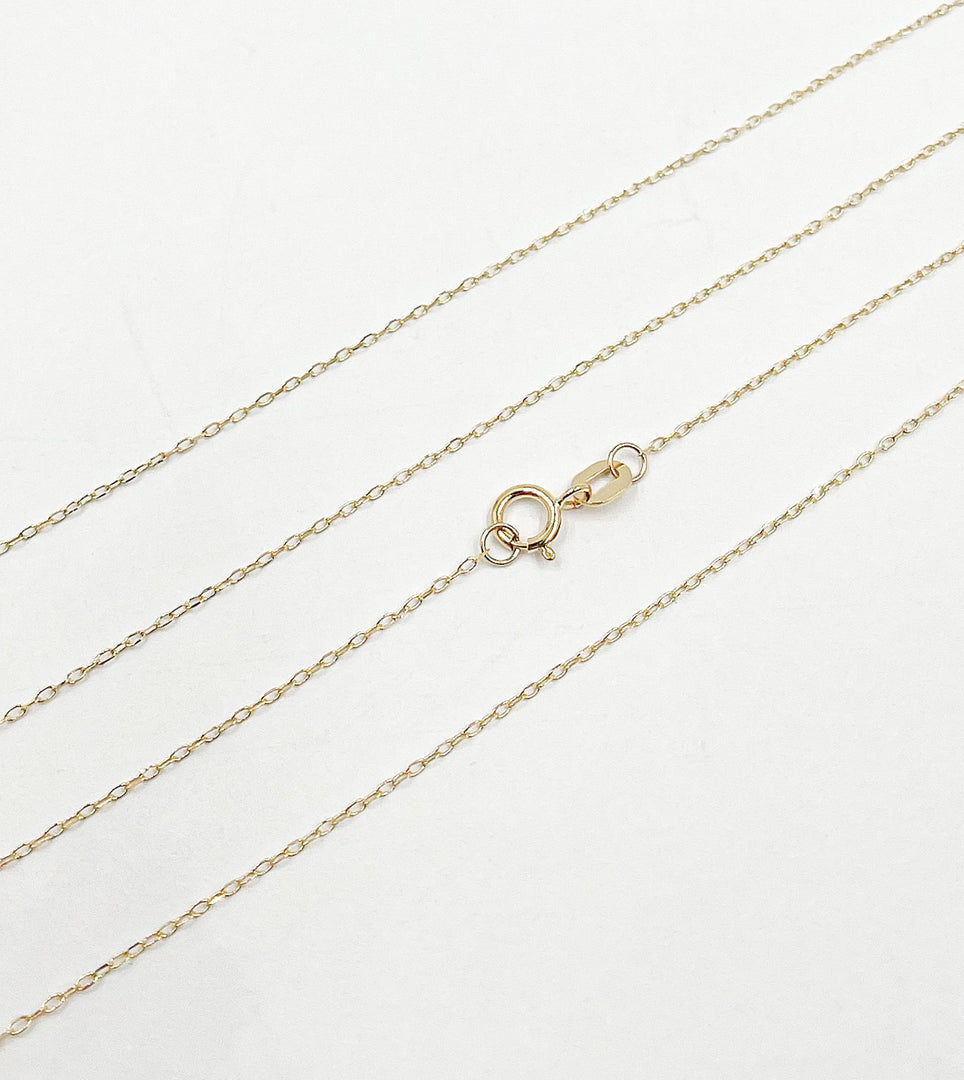 020KF17D. 14K Solid Gold Finished Cable Chain