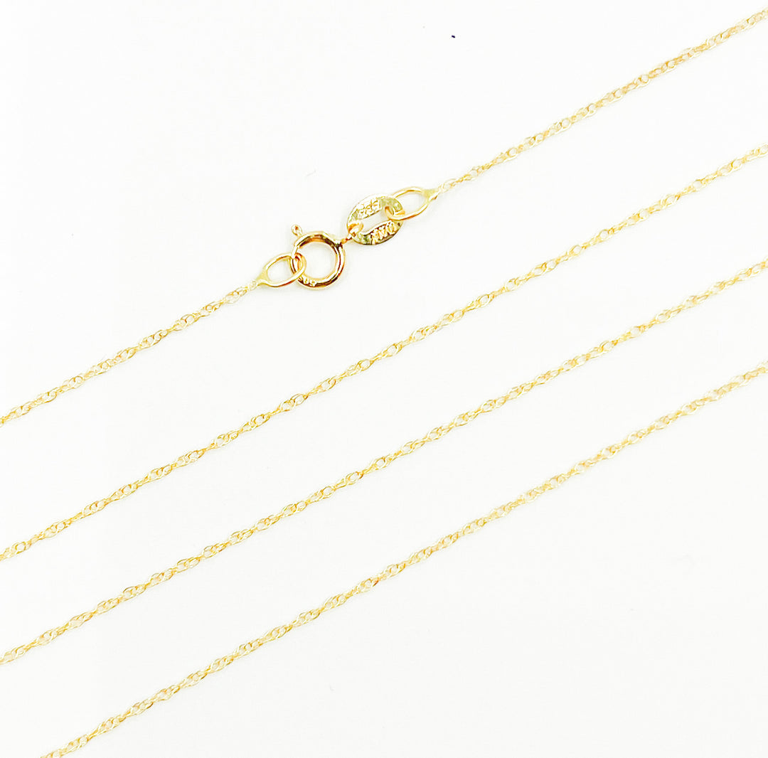 14K Solid Gold Rope Chain Necklace. 012C02