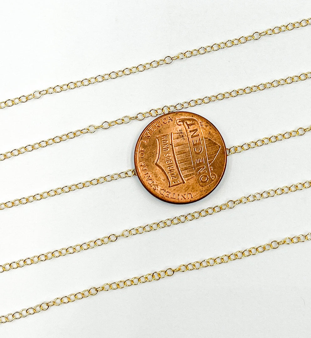 14k Gold Filled 2.1x1.6 mm Cable Chain. 1318GF