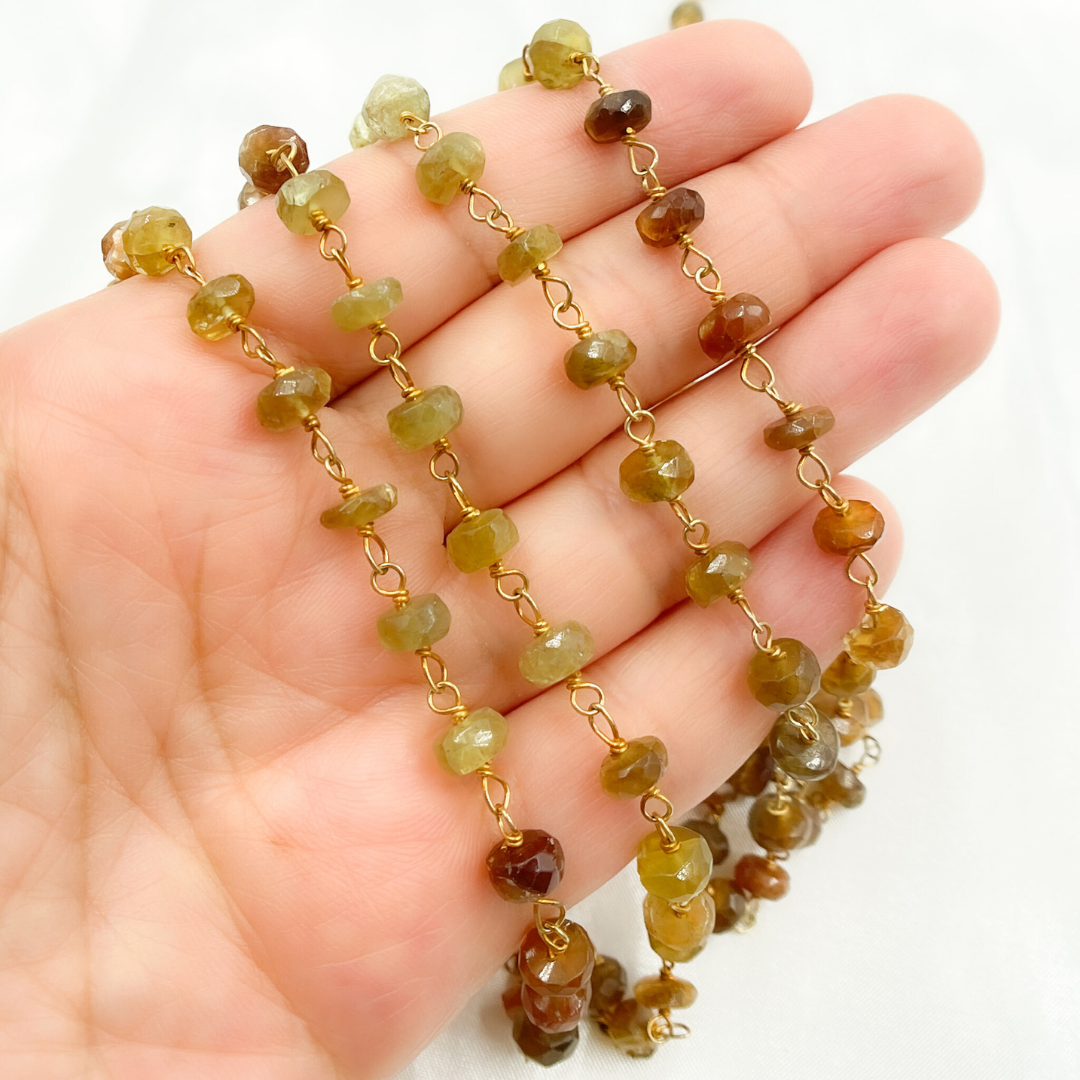 Tourmaline Gold Plated Wire Chain