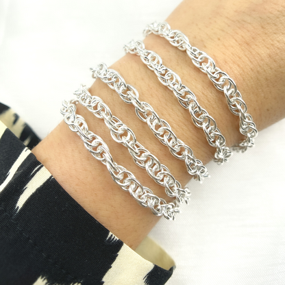 Y104SS. 925 Sterling Silver Hollow Rope Chain