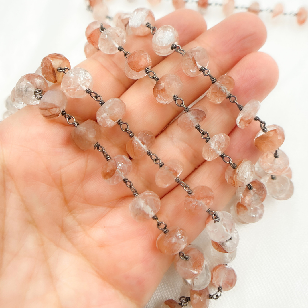 Strawberry Quartz Oxidized Wire Chain