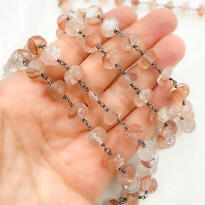 Strawberry Quartz Oxidized Wire Chain