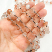 Strawberry Quartz Oxidized Wire Chain
