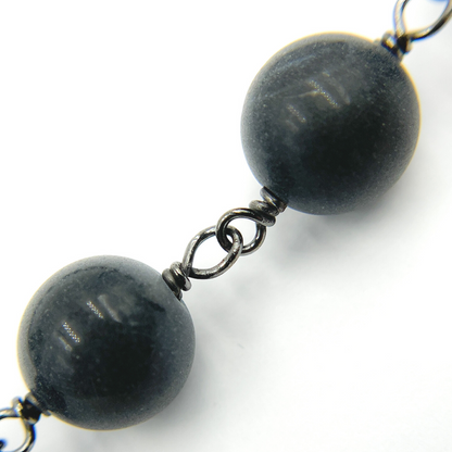 Black Onyx Gemstone Round Shape Chain.
