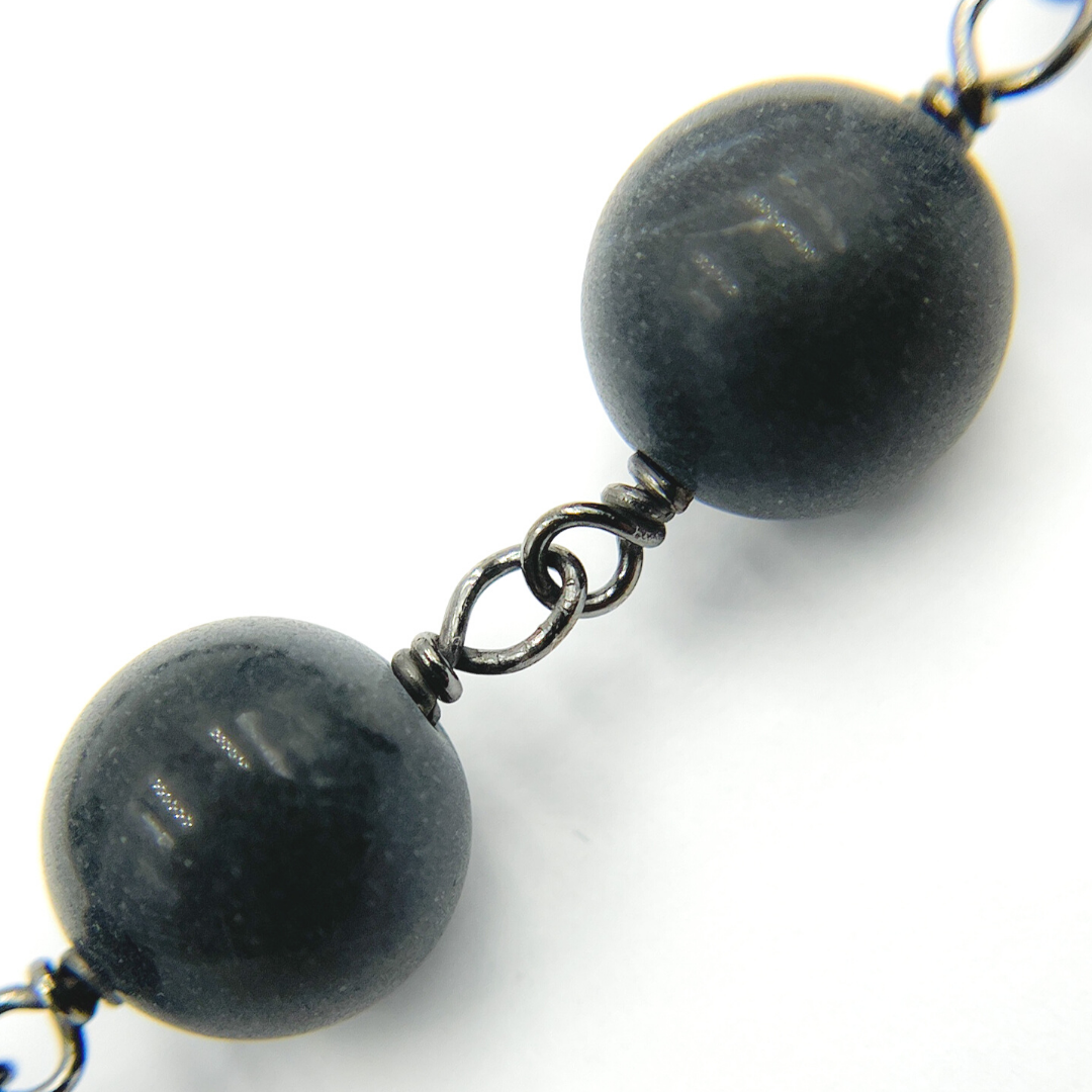 Black Onyx Gemstone Round Shape Chain. BO1