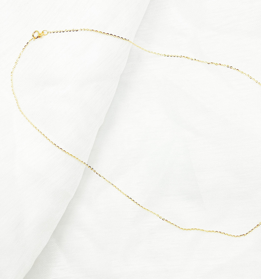 030R08BFL4L024. 14K Solid Gold Flat Cable Chain