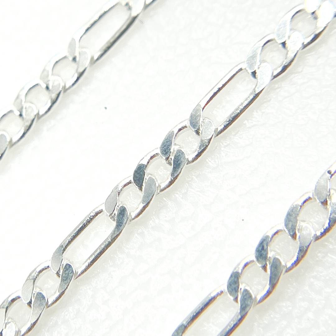 Y111SS. 925 Sterling Silver Flat Figaro Link Chain.