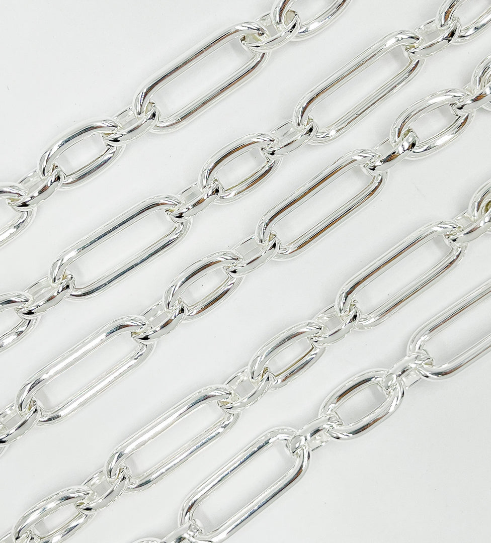 925 Sterling Silver Oval Long & Short Link Chain. 539MTSS