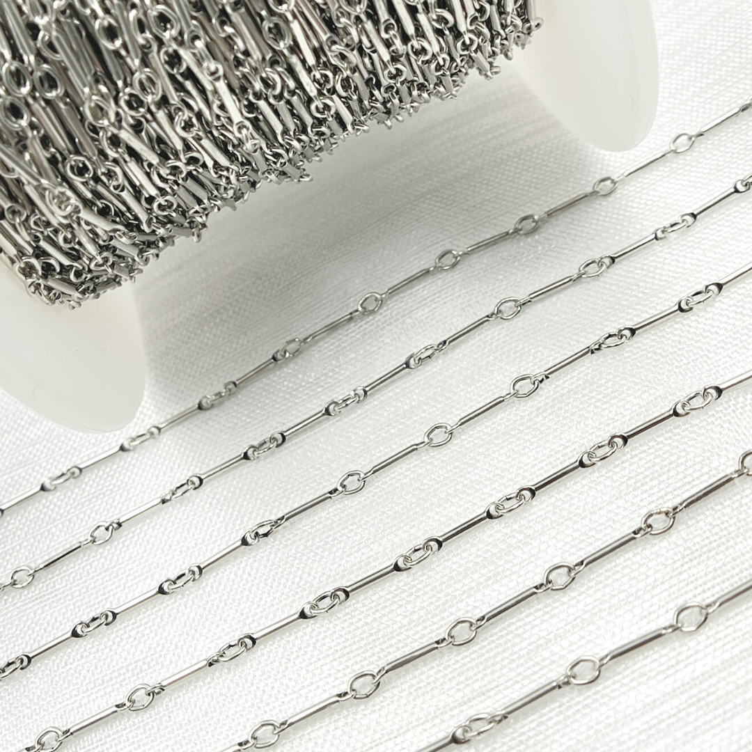 Oxidized 925 Sterling Silver Fancy Bar Chain. 567OX