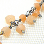 Load image into Gallery viewer, Peach Moonstone Cluster Dangle Oxidized Wire Chain. MS66
