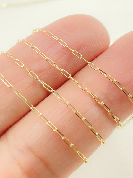14KT Gold Paperclip & Flat Link Chains