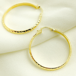 Load image into Gallery viewer, 14K Gold Diamond Cut Hoop Earrings.