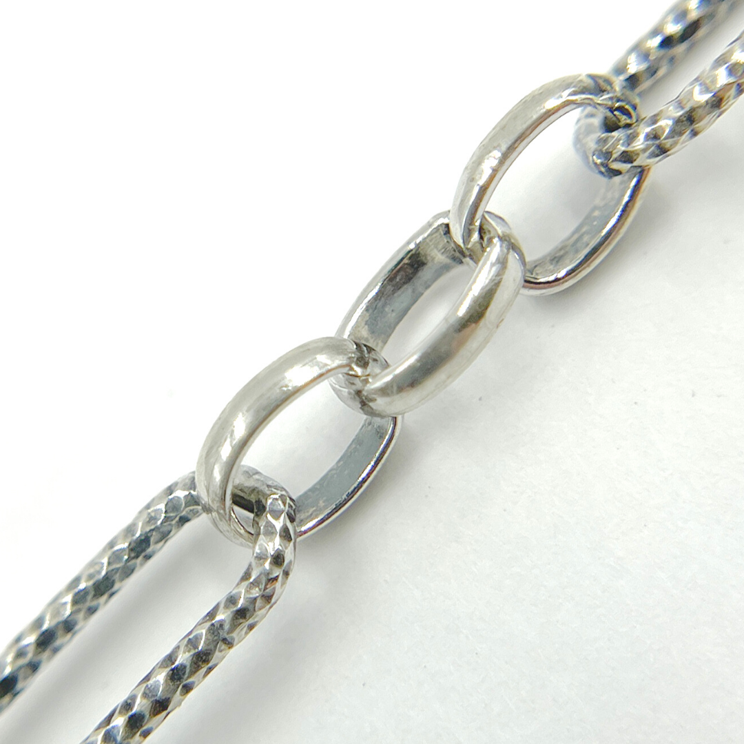 Oxidized Sterling Silver Long and Short Link Chain