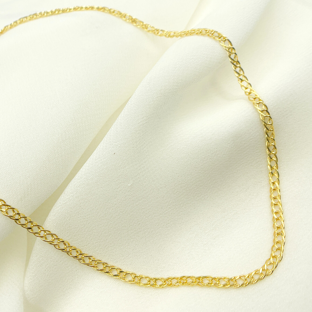 14K24. 14K Solid Gold Wheat Chain