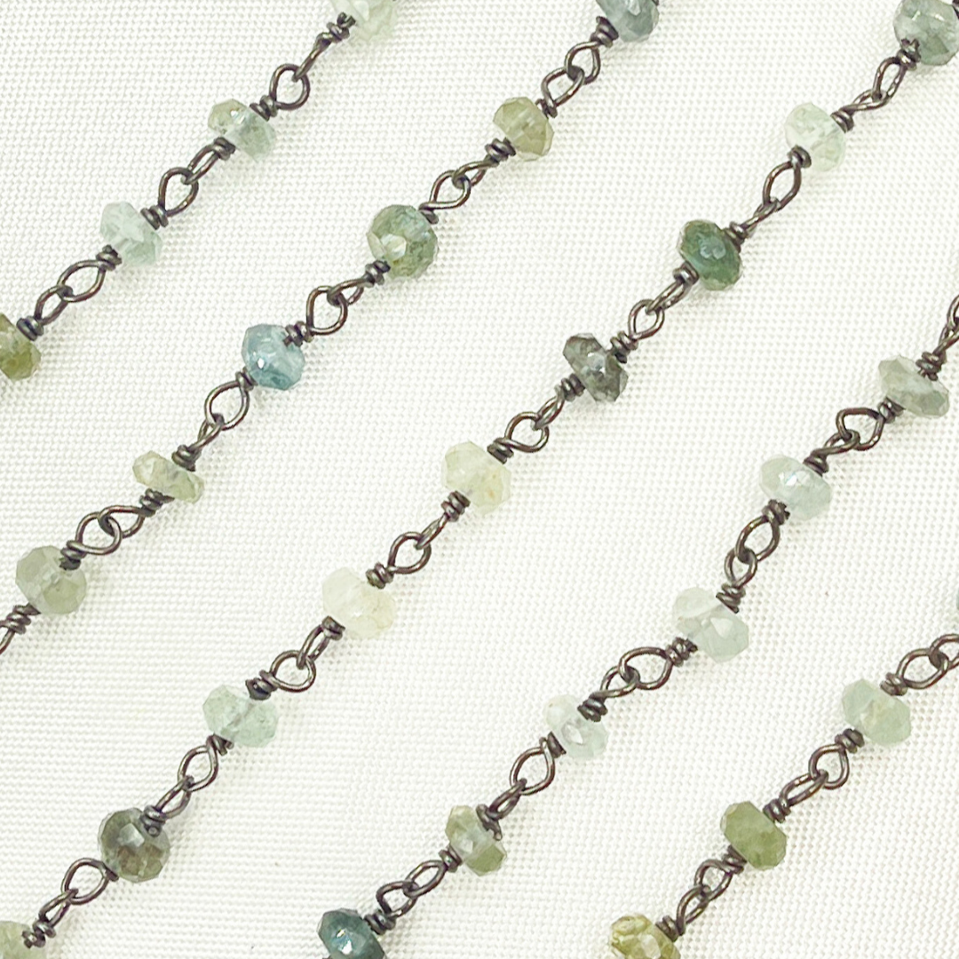 Moss Aquamarine Oxidized Wire Chain.