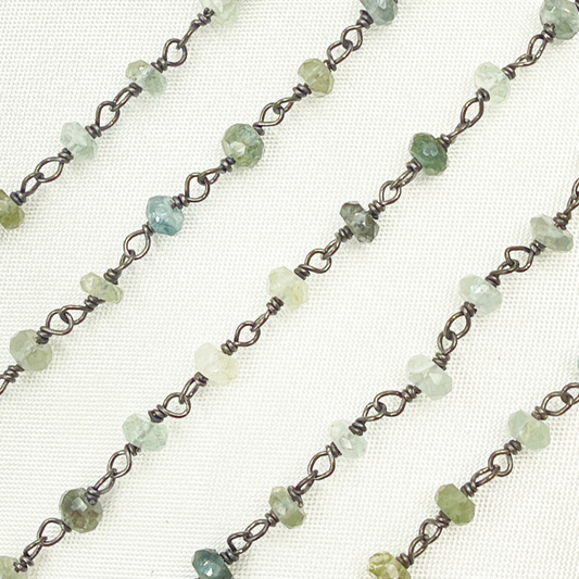 Moss Aquamarine Oxidized Wire Chain.