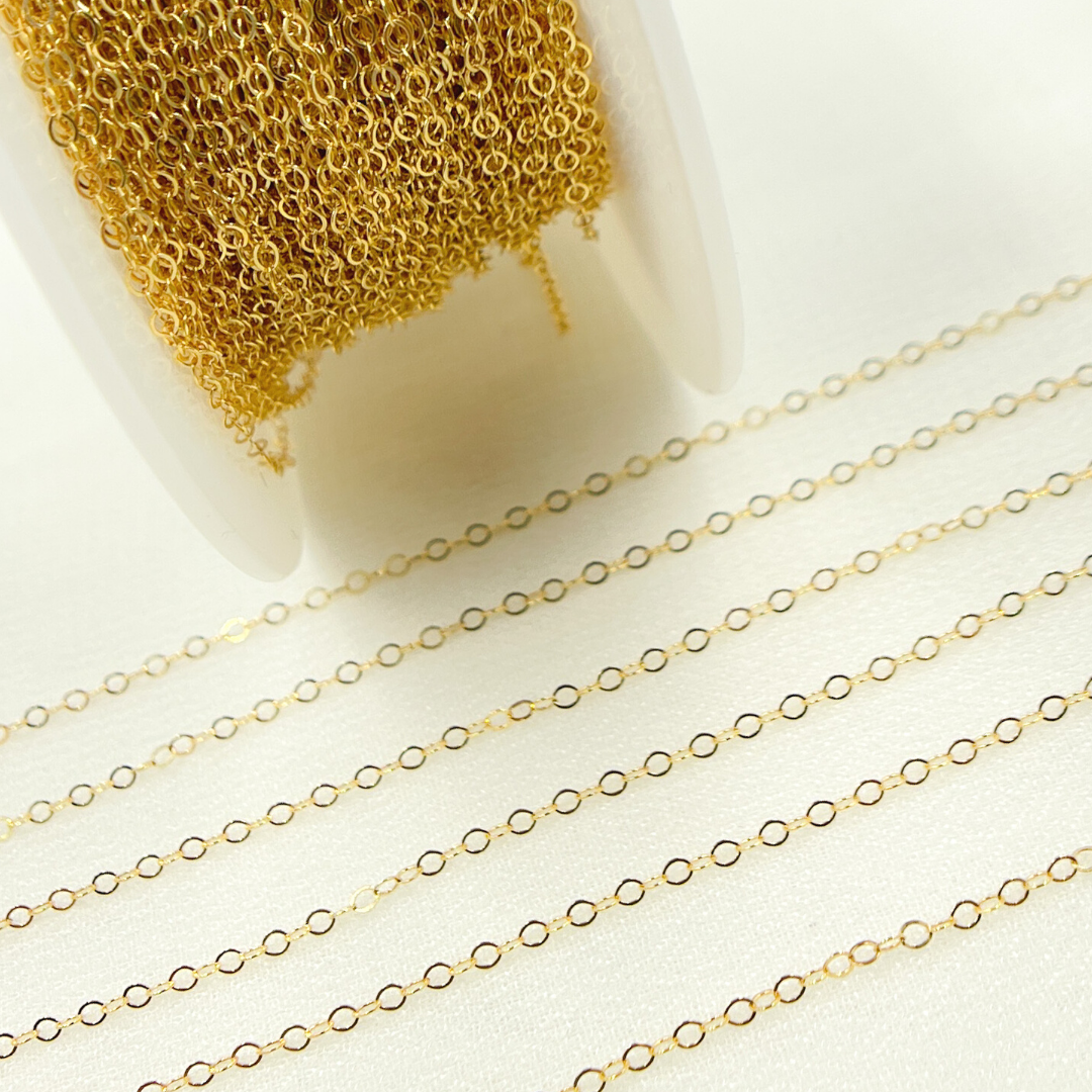 14k Gold Filled Flat Cable Chain. 1020FGF