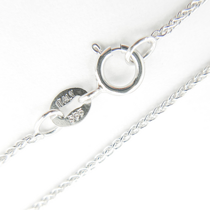 14K Solid White Gold Wheat Chain