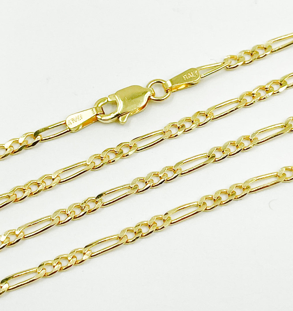 050GA3BGT2A9L001. 14K Solid Gold Figaro Chain