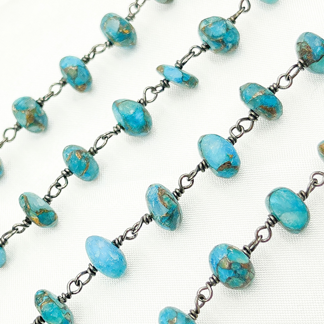 Cooper Turquoise Oxidized Wire Chain. TRQ40