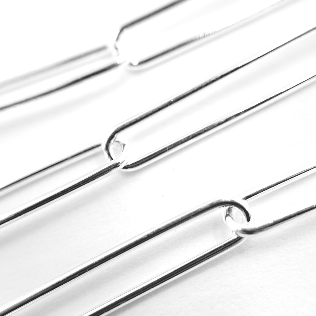 Sterling Silver Smooth Rectangular Link Chain