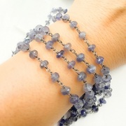 Iolite Oxidized Wire Chain