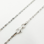 Load image into Gallery viewer, 925 Sterling Silver Sparkle Glitter Margarita Diamond Cut Necklace Chain. 23Necklace
