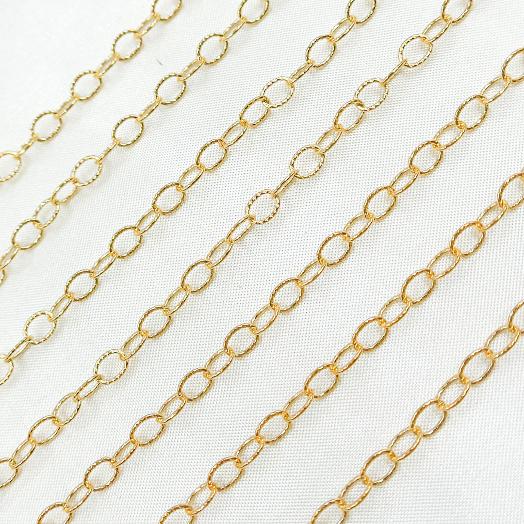 14k Gold Filled Hammered Cable Chain. 2207LGF